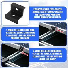 10pcs Solar Panel End Clamps Mount Kit, 30mm/35mm Solar Panel End Bracket Cli…