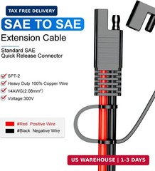 SAE Extension Cable 12AWG 20FT for Car RV Solar | SAE to SAE extension cord, 12A