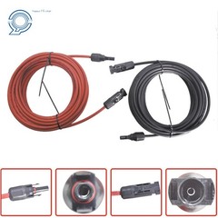 12 AWG Solar Panel Extension Cable Wire Connector 1 Pair 20ft Black + Red