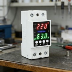 Dual LCD Display Voltage Protector with Automatic Over Under Current Control