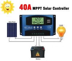 Panel Solar Regulator Auto Focus MPPT 40A 12V-24V Dual USB Charge Controller*
