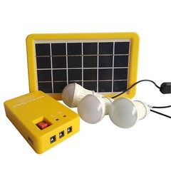 USB Solar Power Panel Generator Kit 5V Charger Home System 3 LED Bulbs Light