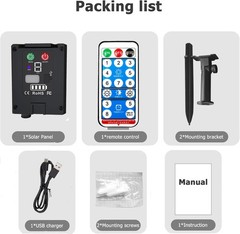 Solar Battery Box for 24V LED String Lights, 1200mAh Lithium Solar Panel with Re