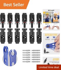 12 PCS Male/Female Solar Connectors with Spanners – 10AWG Weatherproof Solution