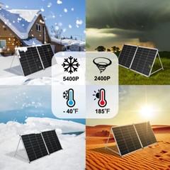 DOKIO 200W Portable Solar Suitcase Panel Kit for RVs/campers/off-grid battery