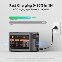 FF Flashfish E103 300W Portable Power Station, 179.2Wh LiFePO4 Battery Pack,