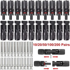 10/20/50/100/200 Pairs Male Female Solar Cable Connector For DIY Solar Panel Kit