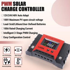 100A 60A 30A Solar Charger Controller Solar Panel Battery Intelligent Regulator