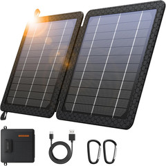 10W Portable Solar Charger with Dual USB Outputs Super Handy Foldable Size 24% H