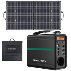 166- 518Wh Solar Generator Portable Power Station with 100W Foldable Solar Panel