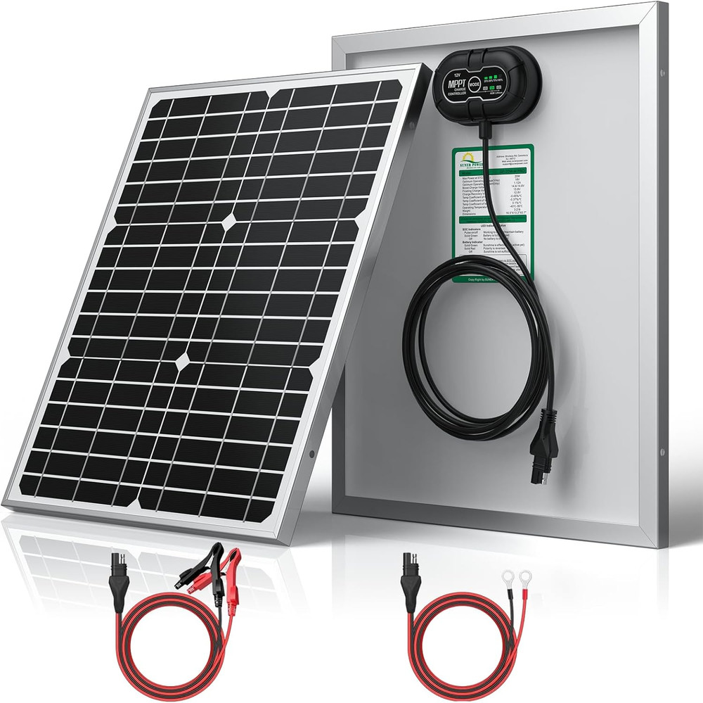 12V 20W Waterproof Solar Battery Charger with MPPT for AGM & Lifepo4 Batteries