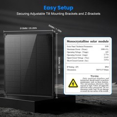 AeternaSol 50W N-Type Mono Solar Panel OffGrid Home RV Battery Roof Boat Camping