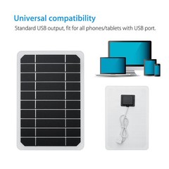 10W 5V Solar Panel USB Power Bank Outdoor Camping Hiking Mobile Phone Charger