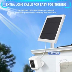 Solar Panel Outdoor for Ring Cameras (White 2P) Spotlight Cam Plus/Pro(Battery)