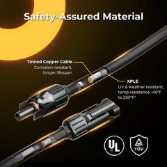 Bougerv Solar Parallel Connectors, 2 to 4 Y Branch 10AWG Cable | Adapter
