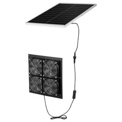 Solar Powered Fan System – 25W Panel, 4 Adjustable Fans, High-Speed 2668 RPM, Id