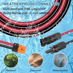MOOKEERF Solar XT60i Cable 10AWG Flame Retardant Protective Sleeving – 10FT