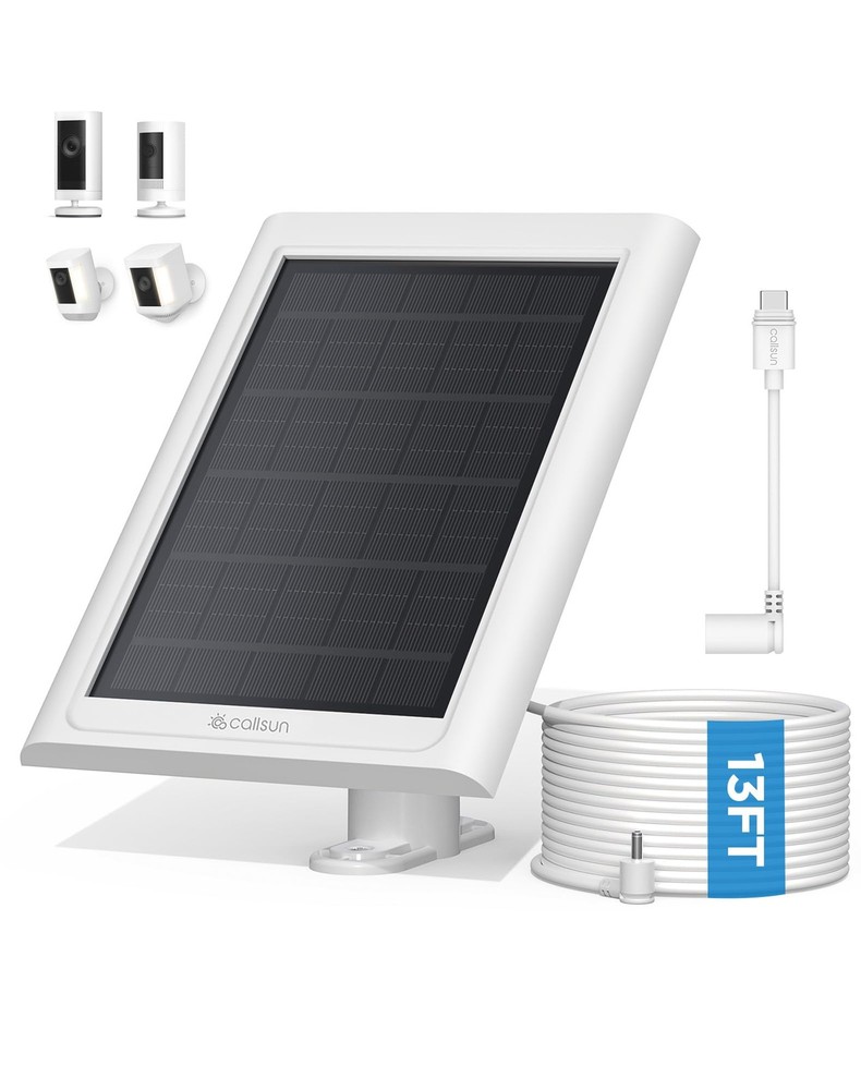 Solar Panel for Ring Camera, 1 Pack Solar Charger Compatible with Ring Stick …