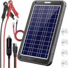 12V Solar Car Battery Charger: 12W Solar Panel Kit Battery Trickle Charger Maint