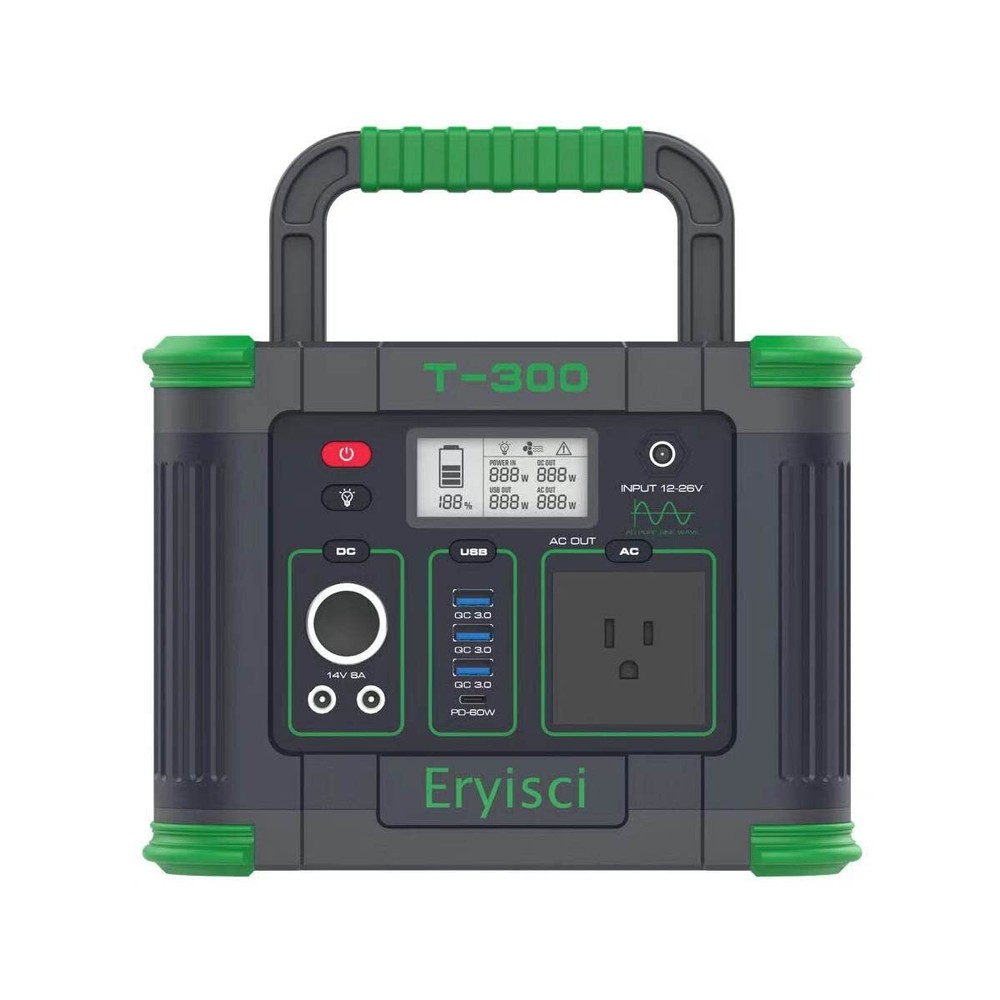 Portable Power Station 300W Eryisci Solar Generators for Indoor Home use Emer…