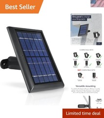 Durable Solar Panel for Continuous Power – Compatible with Ring Security Systems