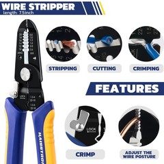 haisstronica 25PCS Solar Crimping Tool Kit, MC4 Connectors, AWG 14-10