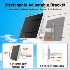Solar Panel for Ring Camera, 6W Solar Charger for Ring Stick up Cam Plus/Pro & S