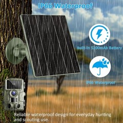 5W Solar Panel with 5200mAh Battery for Trail Cameras – Waterproof