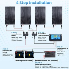 100W 200W 400W Watt Solar Panel Mono 12V Charger RV Home Off-Grid+30A Controller