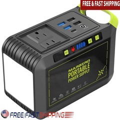 Portable Power Station 80W Solar Battery Charger Multi Output Emergency Light US