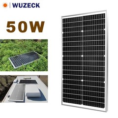 50W Solar Panel Monocrystalline Glass Photovoltaic Module for Balcony RV Camping