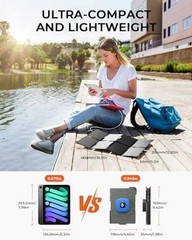 [Upgraded] Ultra-Light Portable 25W Solar Panel Charger with USB-A and Grey