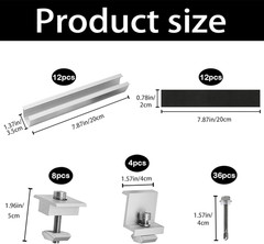 Solar Panel Bracket Kit, 12 Pcs Aluminium Mounting Rail 200Mm, Solar Panel Mount