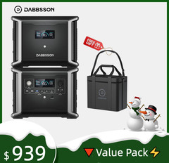 3030Wh Portable Power Station Solar Generator+Extra Battery Camping RV Dabbsson