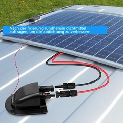 Solar Panel Watertight Cable Entry ABS Connectors Double Port for Campers Roof