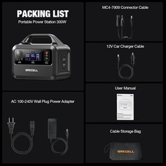 Portable Power Station 300W, 230Wh LiFePO4 LFP Battery, 1.5hrs Fast Charging,…