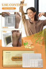 Foot Pads, Ginger Footpads, Natural Ginger Powder Bamboo Vinegar Foot Patches to