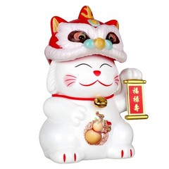 Auspicious Automatic Nodding Lucky Cat Decoration for Homes or Offices