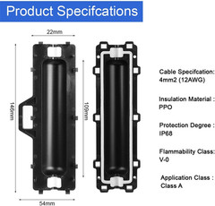 Waterproof Protection Box for Solar Panel Connectors 3PCS Marine Photovoltaic Co