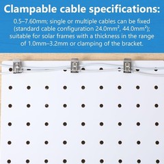 100 Pcs Stainless Steel Cable Clips S Clip Solar Panel Cables Photovoltaic Do…