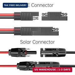 Goupchn Solar Panel to SAE Adapter Cable 10AWG | Solar to SAE PV Extension Wire,