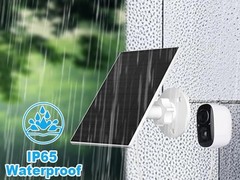 Solar Panel for Security Camera, 2 Pack 2W Solar Charger with Micro USB & USB…