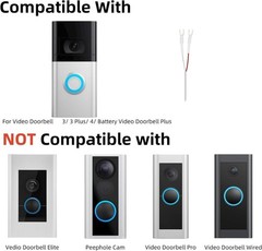 Solar Panel Charger Compatible with Ring Video Doorbell 3/3+/4, Battery Video Do