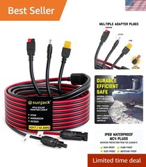 MC4 Solar Panel to Portable Power Station Adapter Cable, 14AWG 10ft