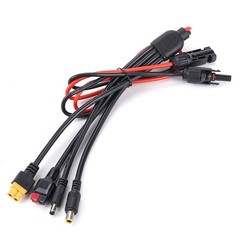Solar Panel Extension Cable 4 In 1 DC5521 7909 XT60 Female Connector PV Wire 3ft