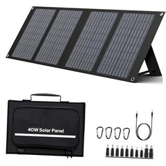 40W Solar Panel 40 Watt Foldable Solar Panel for Portable Power Black-40