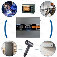 20000W Peak Solar System Kit Flexible Panel DC 12V/24V To AC 110V/220V Inverter