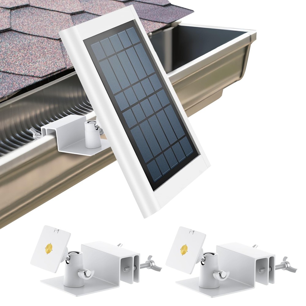 2Pack Gutter Mount for Solar Panel, No Drill Aluminum Alloy Bracket with 360°…