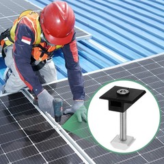 12pcs Solar Panel Mount Mid Clamps t Clips 50mm Aluminum for RVs Black