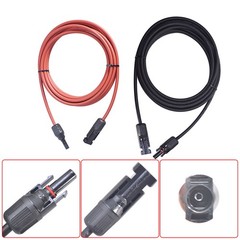 1 Pair 15ft 12AWG Black+Red Solar Panel Extension Cable Wire Connector
